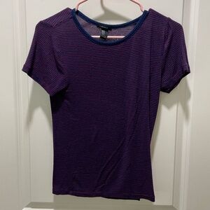 Red and blue striped women's top